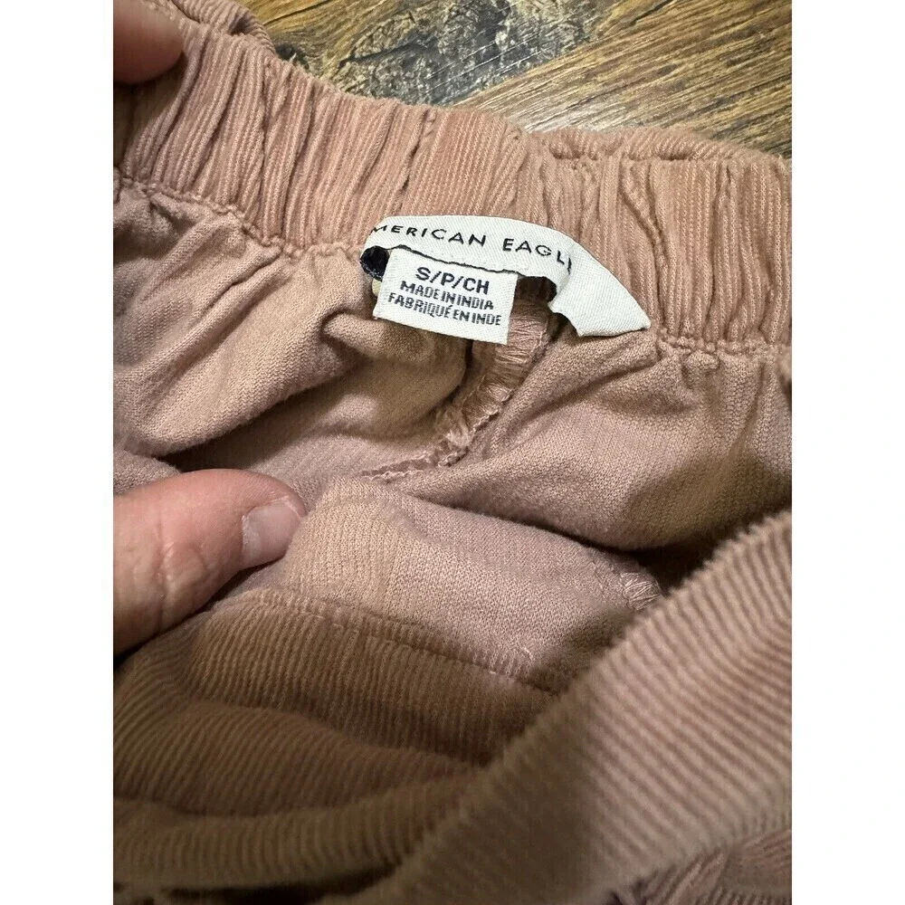 American Eagle Mauve Super High-Rise Baggy Wide Leg Corduroy Pants Women's Small - Picture 2 of 5